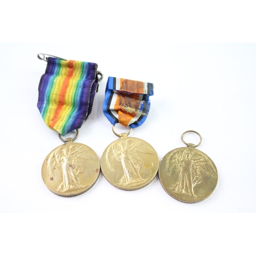 442 - WW1 Victory Medals FC Steel AMI RNAS, Pte Attwood Notts & Derby & Pte W Anscombe