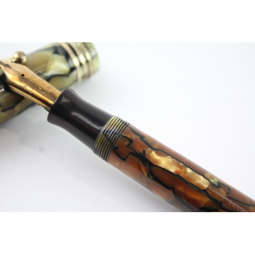 535 - Parker Duofold Mustard Lacquer Fountain Pen w/ 14ct Gold Nib WRITING