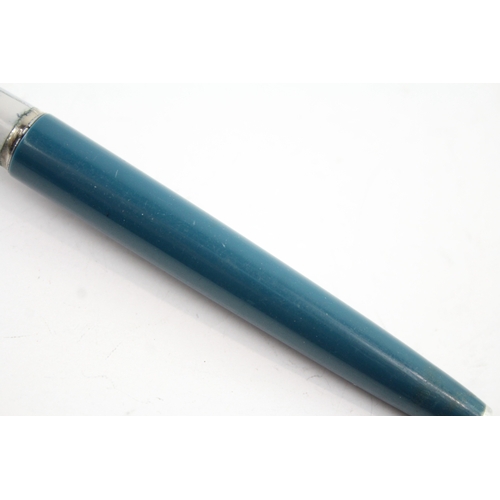 539 - Vintage Waterman C/F Teal Fountain Pen w/ 14ct Gold Nib WRITING