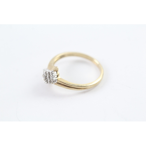 10 - 9ct gold vintage diamond dress ring (1.9g) Size N