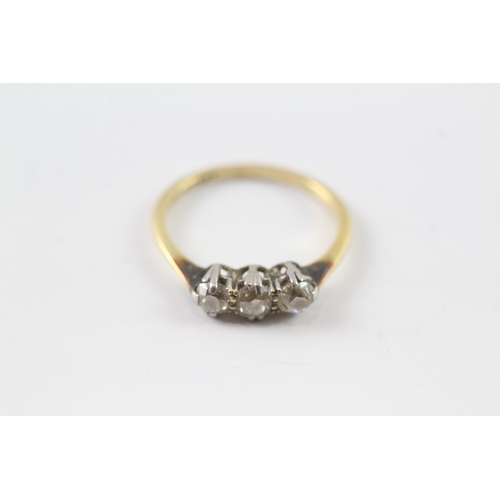 110 - 18ct gold old cut diamond ring (2.2g) Size N