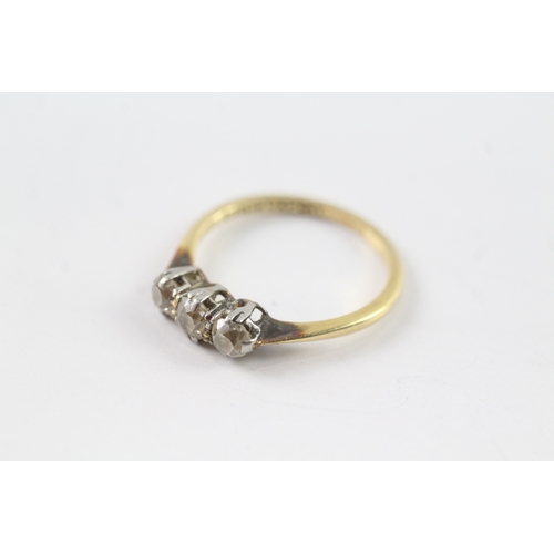 110 - 18ct gold old cut diamond ring (2.2g) Size N