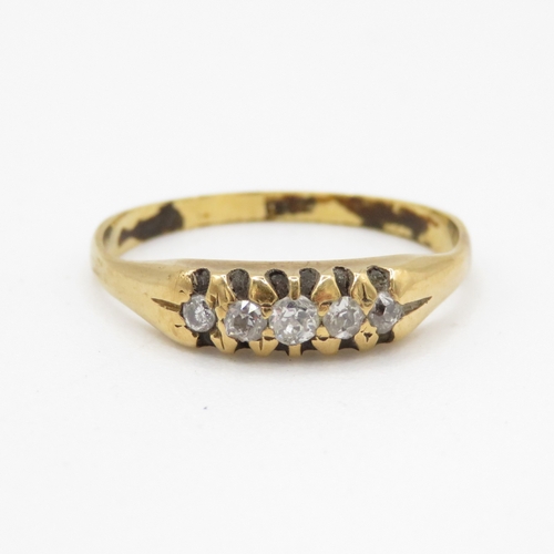 16 - 18ct gold antique diamond dress ring (2.4g) Size N