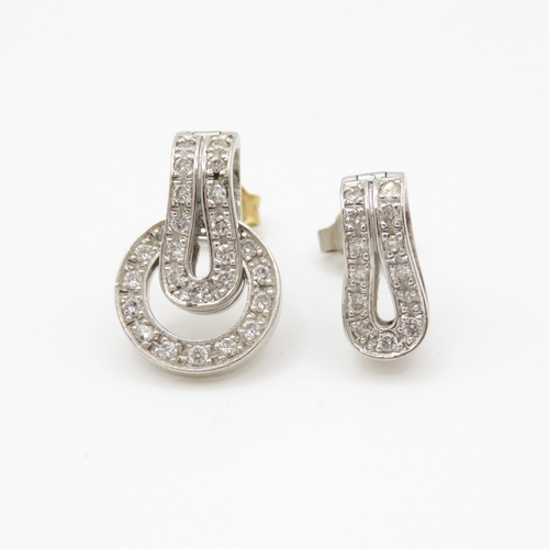 2 - 18ct gold diamond dress earrings (4.9g)