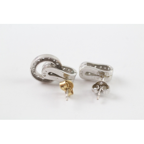 2 - 18ct gold diamond dress earrings (4.9g)