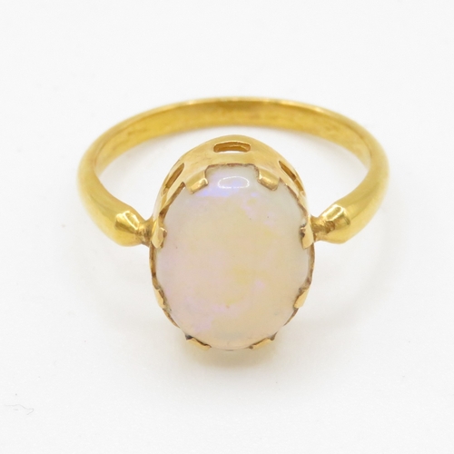 20 - 18ct gold opal dress ring (3.4g) Size N 1/2