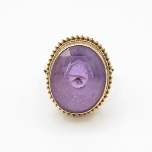 29 - 9ct gold amethyst ring (5.7g) Size K