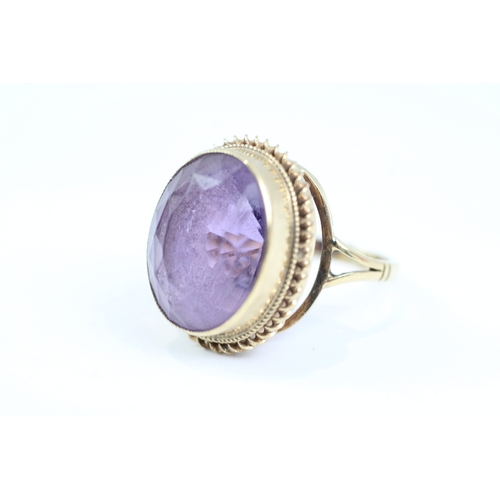 29 - 9ct gold amethyst ring (5.7g) Size K