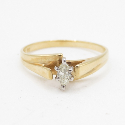 42 - 14ct gold diamond solitaire ring (2g) Size N