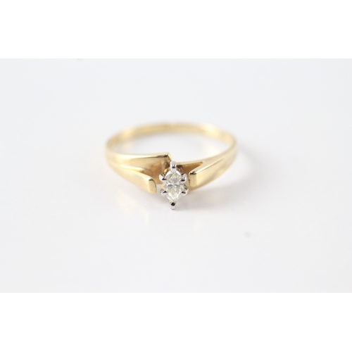 42 - 14ct gold diamond solitaire ring (2g) Size N