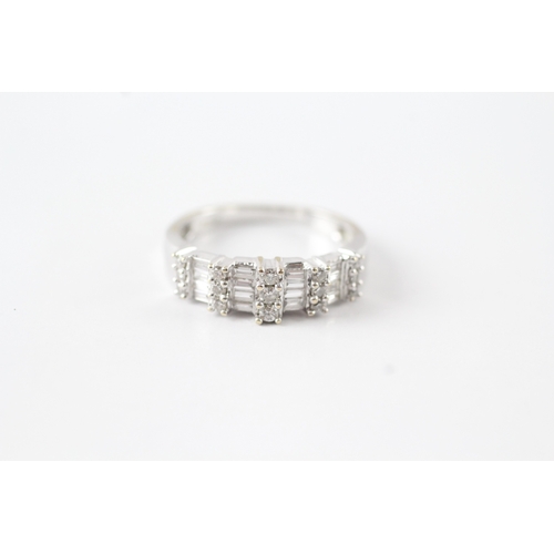 56 - 18ct white gold diamond set band ring (3.5g) Size N