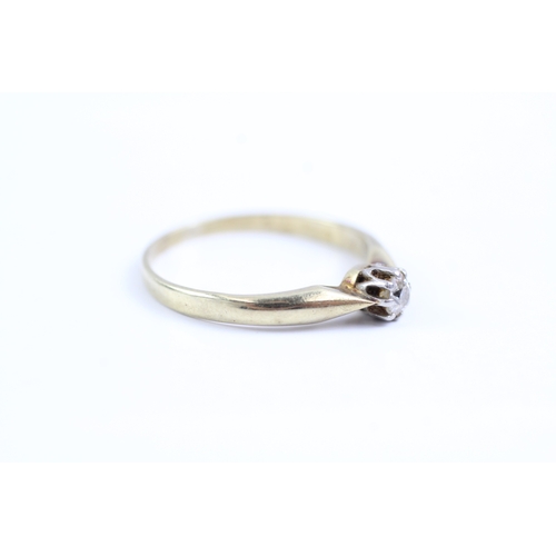 79 - 14ct gold diamond solitaire ring (2.3g) Size P