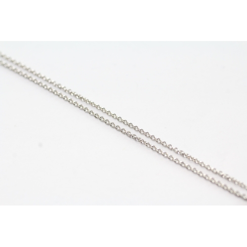 84 - 9ct white gold diamond snake pendant necklace (2.9g)