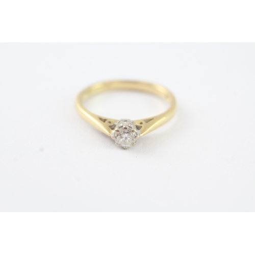 268 - 18ct gold diamond solitaire ring (3g) Size M