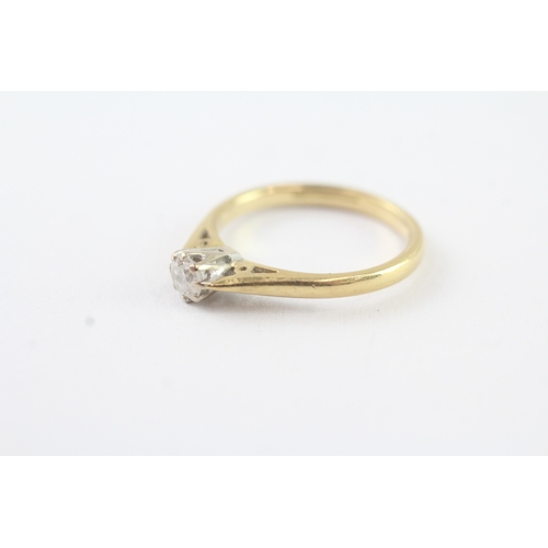 268 - 18ct gold diamond solitaire ring (3g) Size M