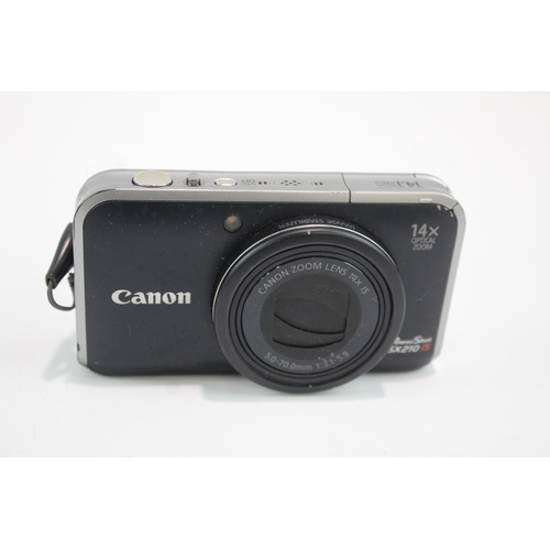 500 - Canon Powershot SX210 IS Digital Compact Camera Working w/ Canon 14x IS Lens