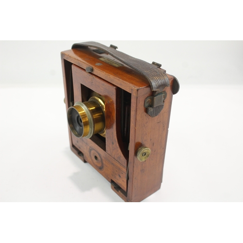 505 - J Lancaster & Son Le Merveilleux 3 1/4x4 1/4 Antique Plate Camera Working c.1886