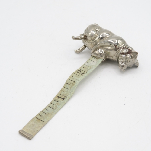 337 - Silver pig tape measure