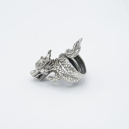 375 - Adjustable 925 silver dragon ring  20g