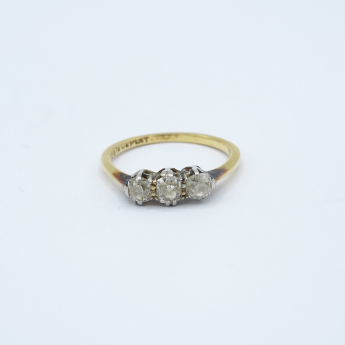 110 - 18ct gold old cut diamond ring (2.2g) Size N