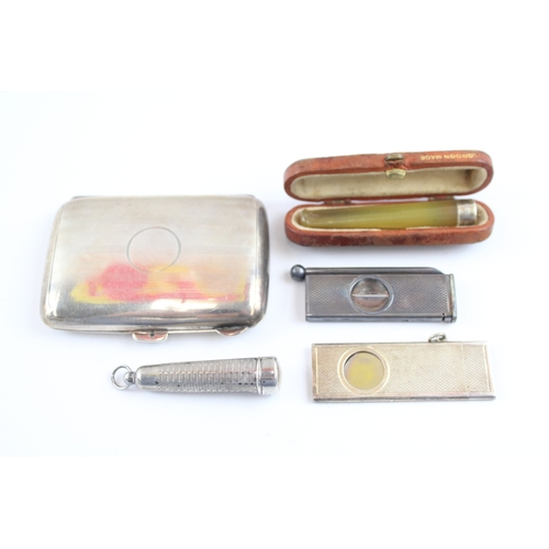 5 x Antique / Vintage .925 Sterling Silver Tobacciana Inc Cigar Cutters 101g