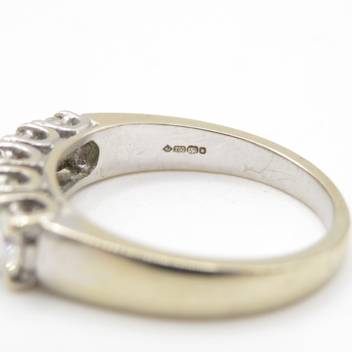 15 - 18ct white gold diamond five stone ring (5.3g) Size O