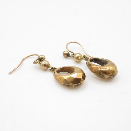20 - 9ct gold vintage drop earrings (1.5g)