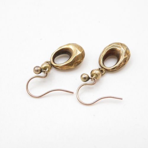 20 - 9ct gold vintage drop earrings (1.5g)