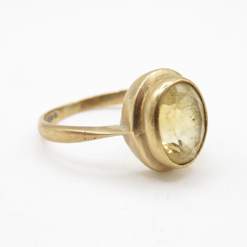 22 - 9ct gold vintage citrine dress ring (2.7g) Size N