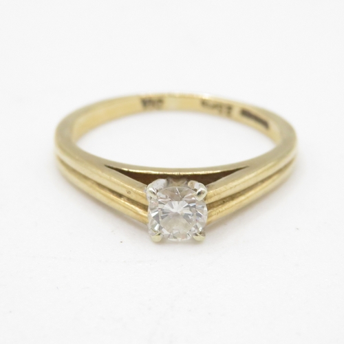 9ct gold diamond solitaire ring, diamond weight: 0.25ct (approximately) (2.2g) Size L 1/2