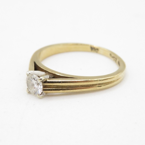 25 - 9ct gold diamond solitaire ring, diamond weight: 0.25ct (approximately) (2.2g) Size L 1/2