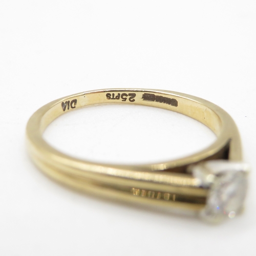 25 - 9ct gold diamond solitaire ring, diamond weight: 0.25ct (approximately) (2.2g) Size L 1/2