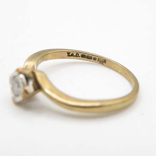 29 - 9ct gold diamond solitaire ring (1.3g) Size I