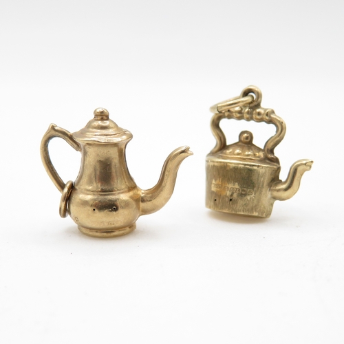 33 - 2x 9ct gold teapot charms (1.5g)