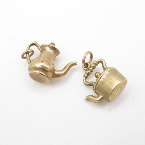 33 - 2x 9ct gold teapot charms (1.5g)