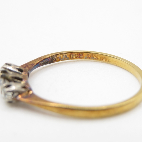 43 - 18ct gold diamond trilogy ring (2g) Size R
