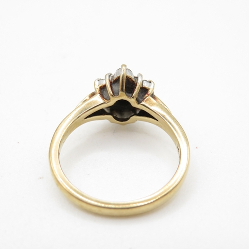 47 - 9ct gold vintage diamond cluster ring, total diamond weight: 0.33ct (approximately) (3.1g) Size L