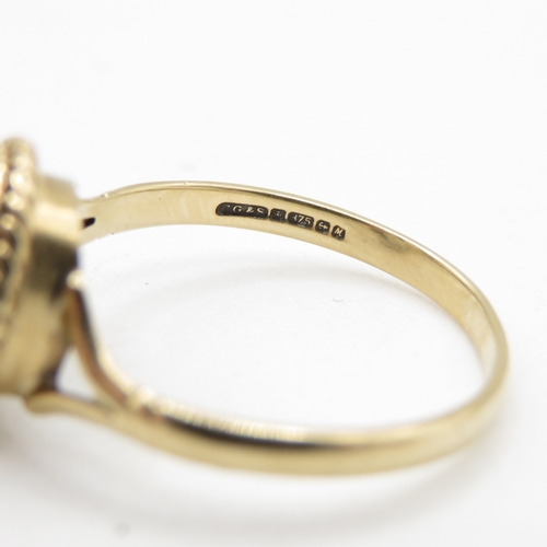 49 - 9ct gold vintage aquamarine dress ring (1.6g) Size L