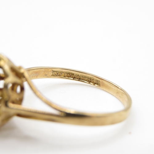 6 - 9ct gold vintage cabochon cut amethyst dress ring (2.8g) Size Q