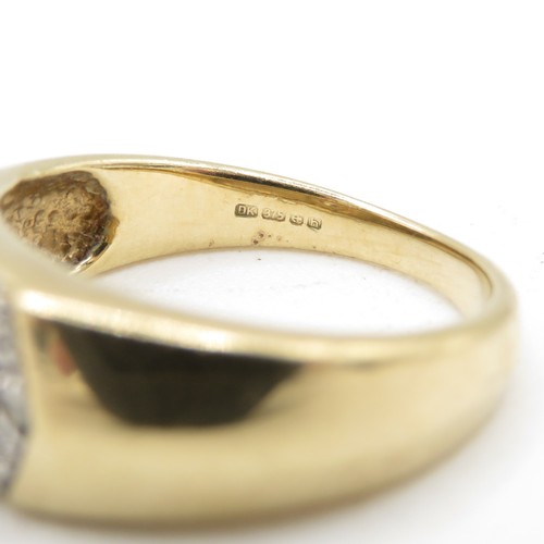 1 - 9ct Gold Diamond & Yellow Gemstone Dress Ring (4.4g) Size N