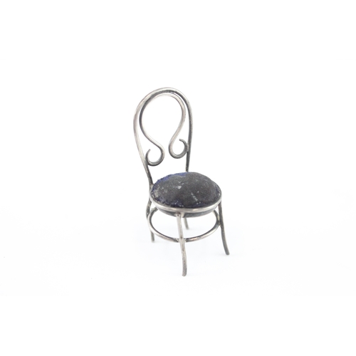 Antique Victorian 1891 Birmingham Sterling Silver Novelty Chair Pin Cushion (6g)