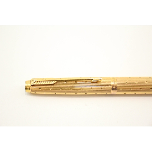 Vintage Parker 75 Gold Plated Fountain Pen w/ 14ct Gold Nib WRITING