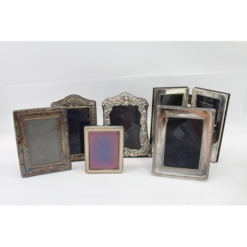 388 - 6 x Vintage Hallmarked .925 Sterling Silver Small Photograph Frames (664g)