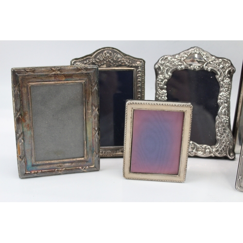 388 - 6 x Vintage Hallmarked .925 Sterling Silver Small Photograph Frames (664g)