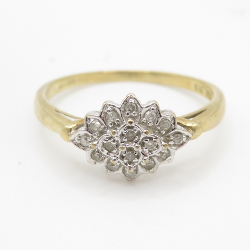 202 - 9ct gold diamond dress ring (2.7g) Size S