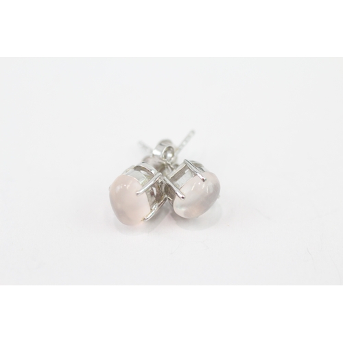 239 - 9ct white gold rose quartz stud earrings (1.6g)