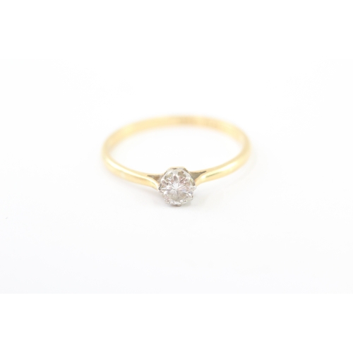 249 - 18ct gold & platinum diamond solitaire ring (2.1g) Size S