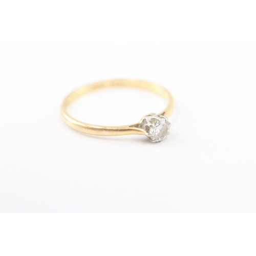 249 - 18ct gold & platinum diamond solitaire ring (2.1g) Size S