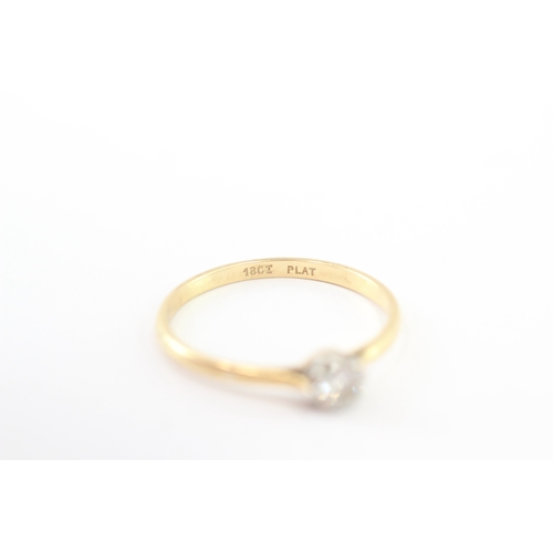 249 - 18ct gold & platinum diamond solitaire ring (2.1g) Size S