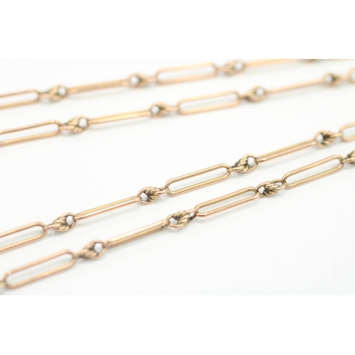 252 - 9ct gold antique fancy bar link chain necklace (5.9g)
